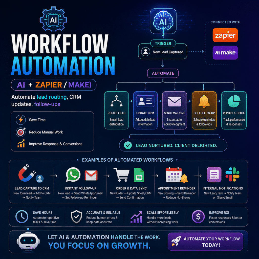 Workflow Automation (AI + Zapier/Make)